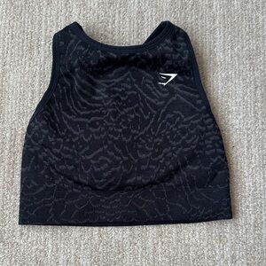 Gymshark Woman's Size XS Black Medium Support Adapt Animal Seamless Sports Bra